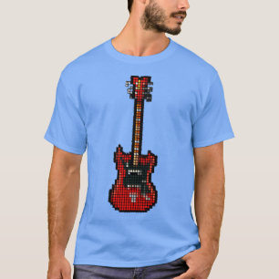 Pixel Red 8-String Bass Guitar upprätt T Shirt