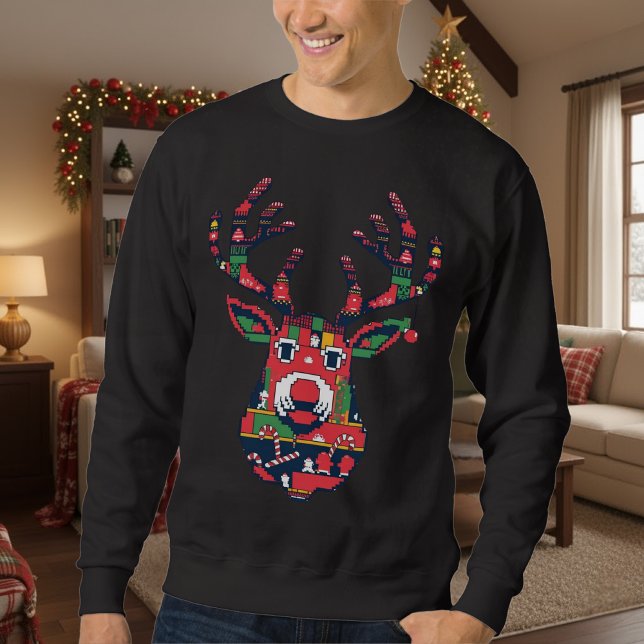 Pixel Ren Ugglig Jultröja Jul Sweatshirt (Skapare uppladdad)