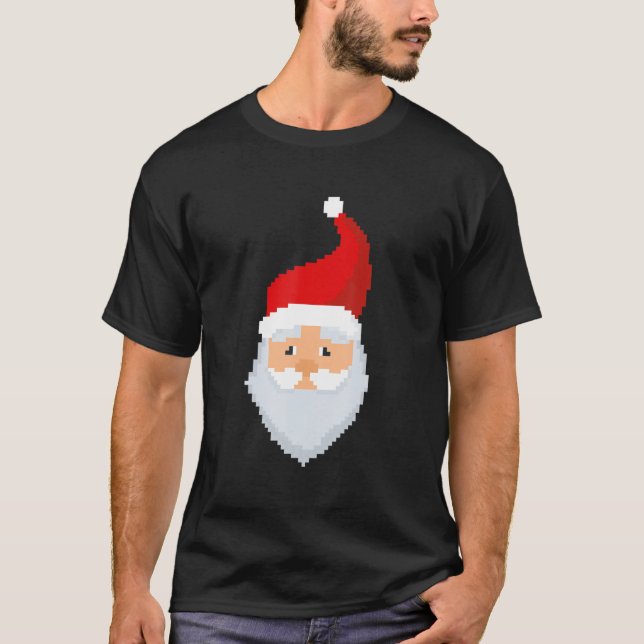 Pixel Santa T Shirt (Framsida)