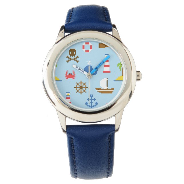 Pixel Sea Art Mönster Armbandsur (Framsida)