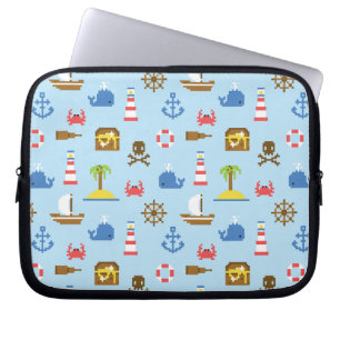 Pixel Sea Art Mönster Laptop Fodral