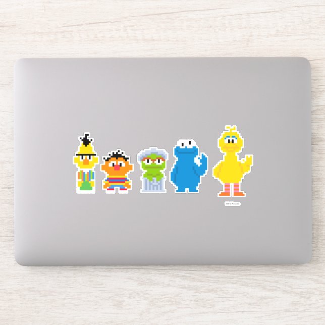Pixel Sesame Street-tecken Klistermärken (Dator)