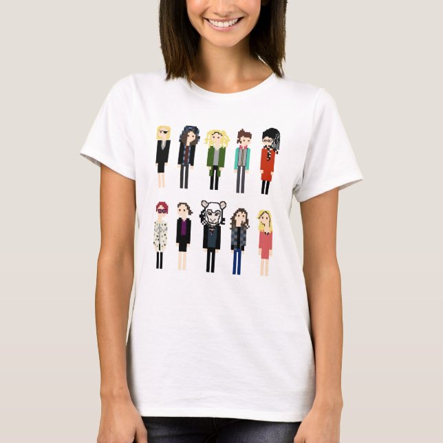 Pixel Sestras Shirt - 10 Lodrät - Orphan Black Tee Shirt (Framsida)