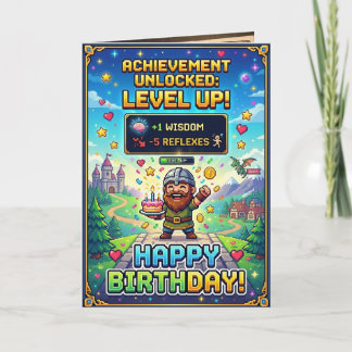 Pixel-spel Födelsedagspresent Uppgradera Gamer Ret Kort