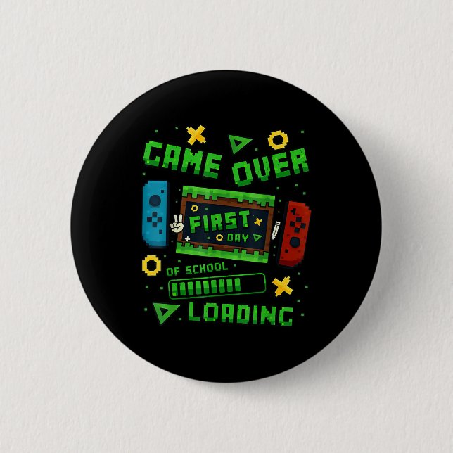 Pixel Spel Över Första Skoldagen Laddar Spelare  Knapp (Framsida)