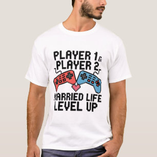 Pixel-spelande par - Uppnå nivån-design T Shirt