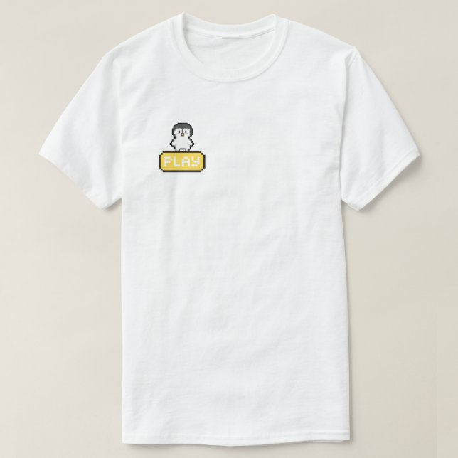 Pixel Spelknapp Retro Gamer T Shirt (Design framsida)