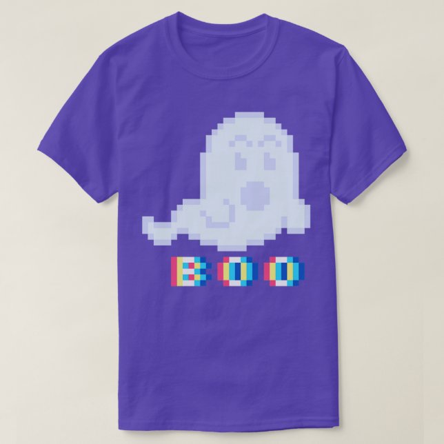 Pixel Spöken Go Boo T Shirt (Design framsida)