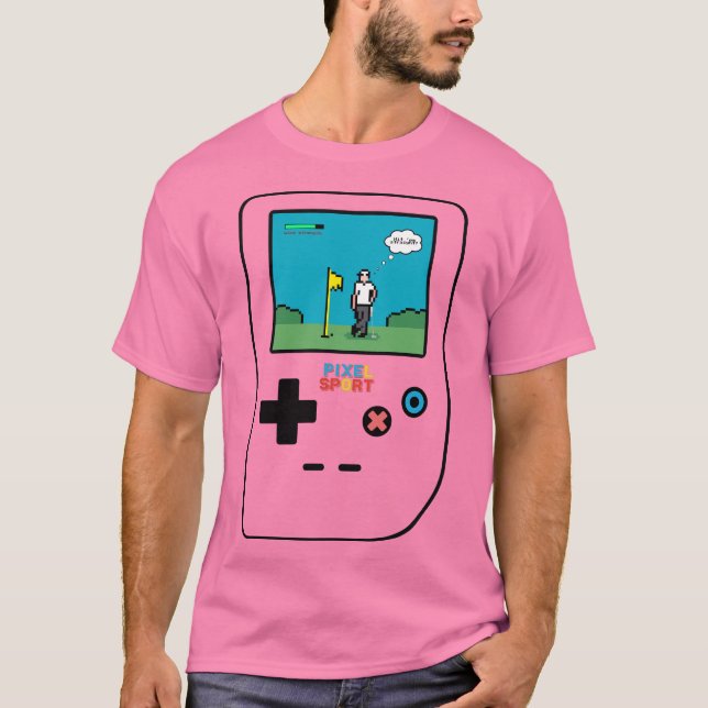 Pixel Sport Golf Retro-spel T-Shirt (Framsida)