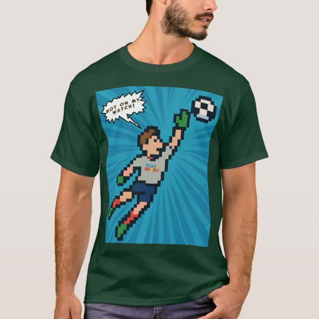 Pixel Sport - Retro Gamer Soccer Goalie T-Shirt (Framsida)