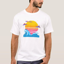 Pixel Sunset Horizon T Shirt