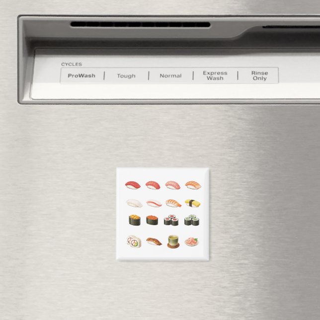 Pixel Sushi Magnet – Japanese Food Pixel Art (In Situ (Dishwasher))