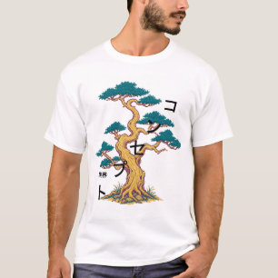 Pixel Tallgrensträd Boundary Japansk Konst T Shirt