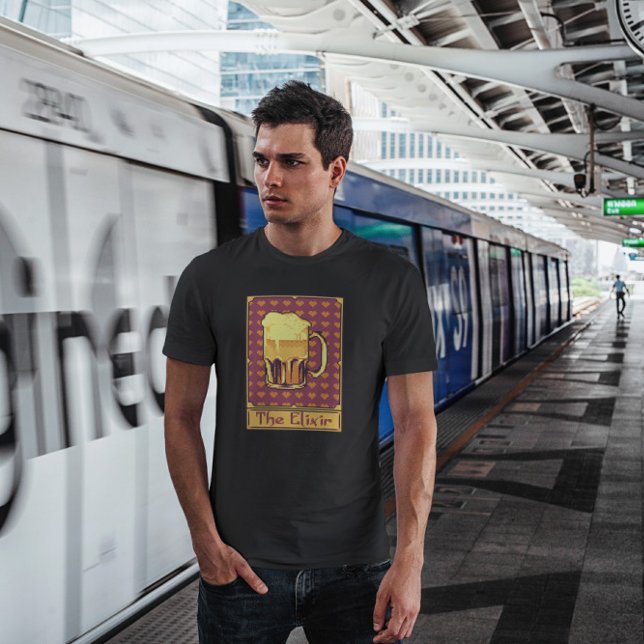 Pixel Tarot Card Beer Drink T Shirt (Skapare uppladdad)