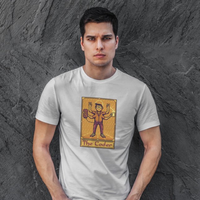 Pixel Tarot Card Programmer T Shirt (Skapare uppladdad)