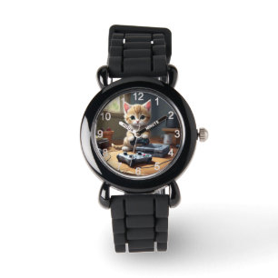 "Pixel Tassar: Gamer Kitten in action" Armbandsur