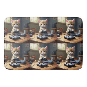"Pixel Tassar: Gamer Kitten in action" Badrumsmatta