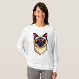 Pixel Tassar i den siamesiska katten T Shirt