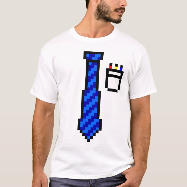 Pixel Tie med Pocket Tee Shirt (Framsida)