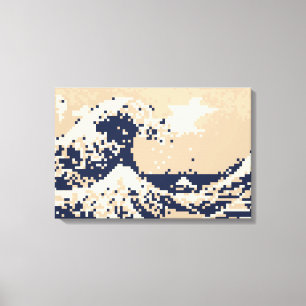 Pixel Tsunami 8 Bit Pixel Art Canvastryck