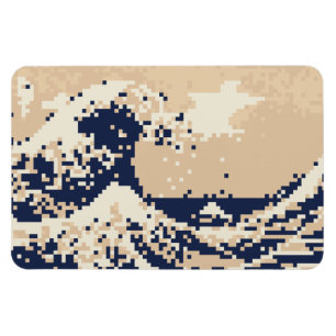 Pixel Tsunami 8-bitars Pixel Art Magnet