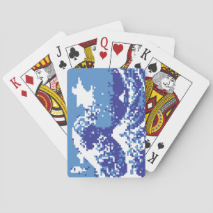 Pixel Tsunami Blue 8 Bit Pixel Art Casinokort