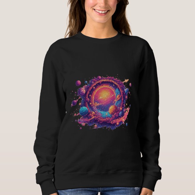 Pixel Universe Portal — The Cosmic Gate T Shirt (Framsida)