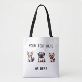 Pixel Valp Tote Bag Tygkasse