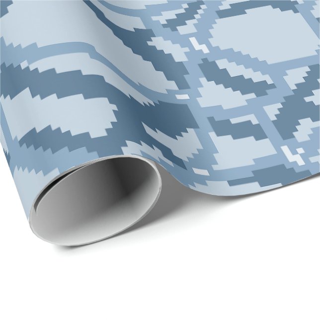Pixel Water Ripple Pattern Presentpapper (Rullad Hörn)