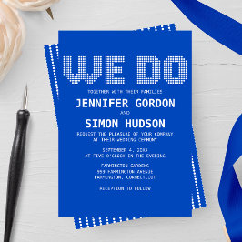 Pixel 'we do' bröllopsinbjudan inbjudningar