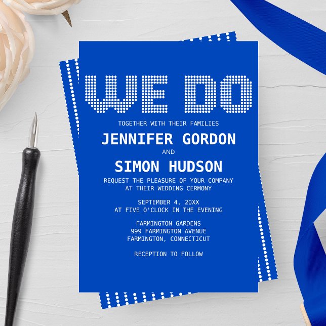 Pixel 'we do' bröllopsinbjudan inbjudningar (Skapare uppladdad)