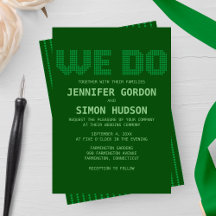 Pixel 'we do' bröllopsinbjudan