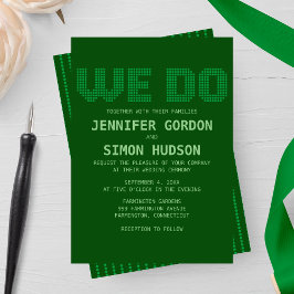 Pixel 'we do' bröllopsinbjudan inbjudningar