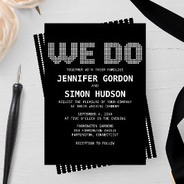 Pixel 'we do' bröllopsinbjudan inbjudningar