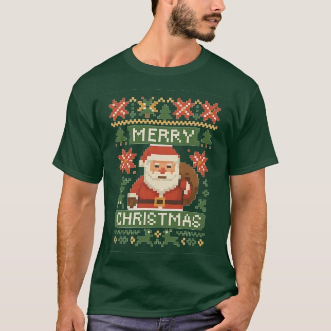 Pixel-Weihnachtstraum T Shirt (Framsida)