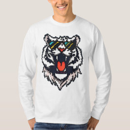 Pixel White Tiger T Shirt