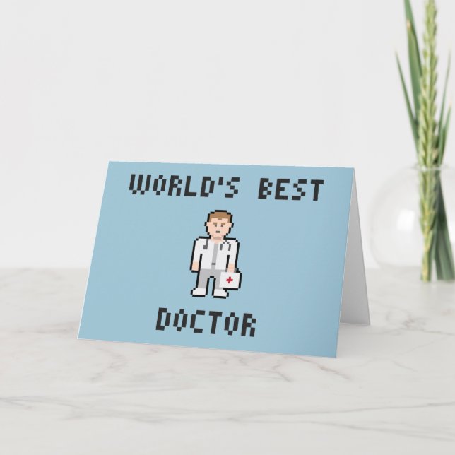 Pixel World's Best Doktor Greeting Card Kort (Framsida)