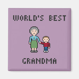Pixel World's Best Grandma Magnet