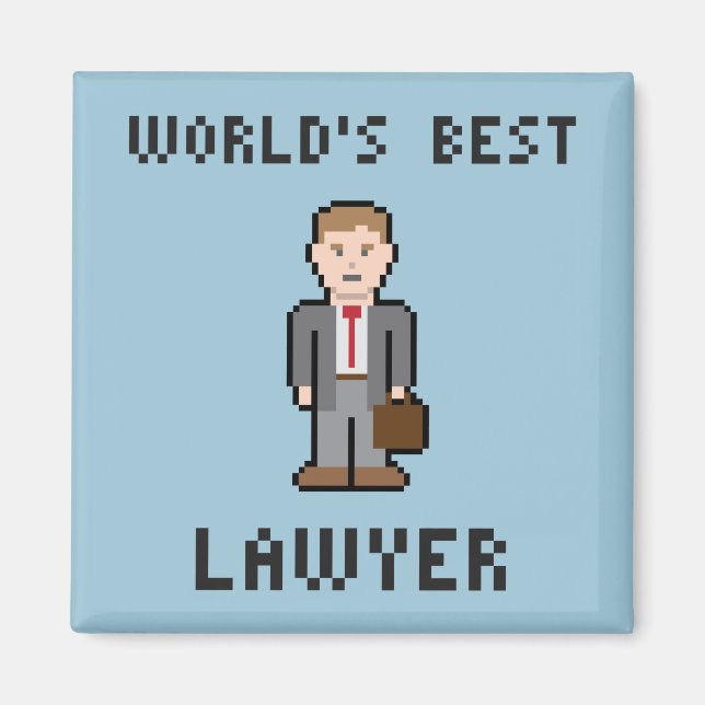Pixel World's Best Lawyer Magnet (Framsidan)