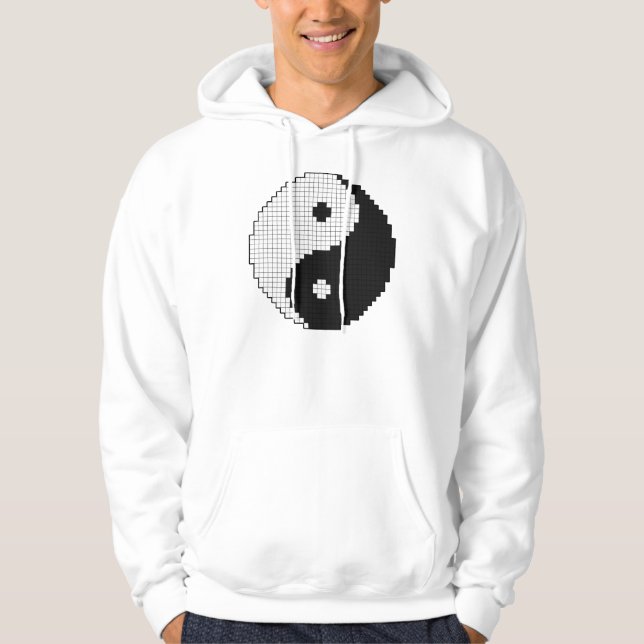 Pixel Yinyang Shirt Sweatshirt Med Luva (Framsida)