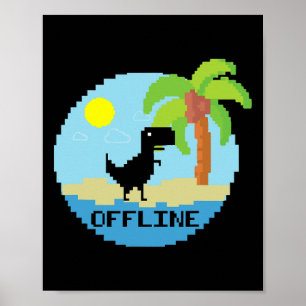 Pixelad dinosaur semester teknikentusiast kodare poster