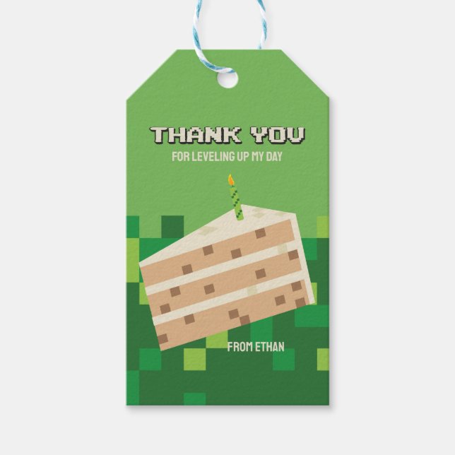 Pixelad spelargrej Tacksamtagg Presentetikett (Framsidan)