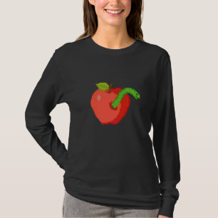 Pixeläpple med mask inuti t shirt