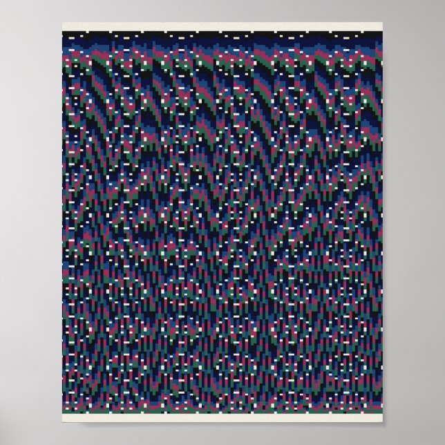  Pixelart Blommönster  Poster (Framsidan)