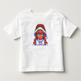 Pixelart-flicka med julhatt t shirt
