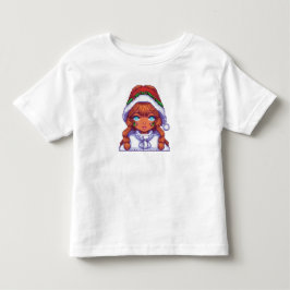 Pixelart-flicka som bär tomteluva  t shirt