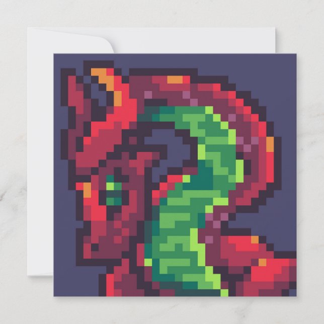 Pixelart, Pixel Art, dragon Inbjudningar (Framsida)