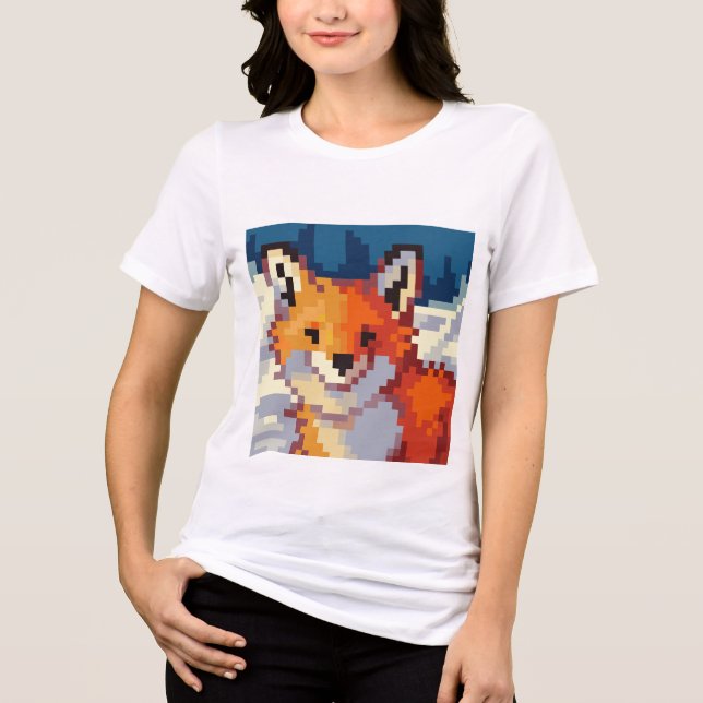 Pixelart, Pixel Art, Fox, vos T Shirt (Framsida)