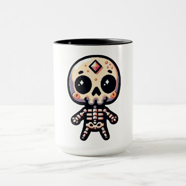 Pixelart Skeleton Mugg (Center)