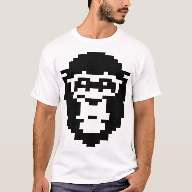 pixelartad apansiktsdesign t shirt (Framsida)
